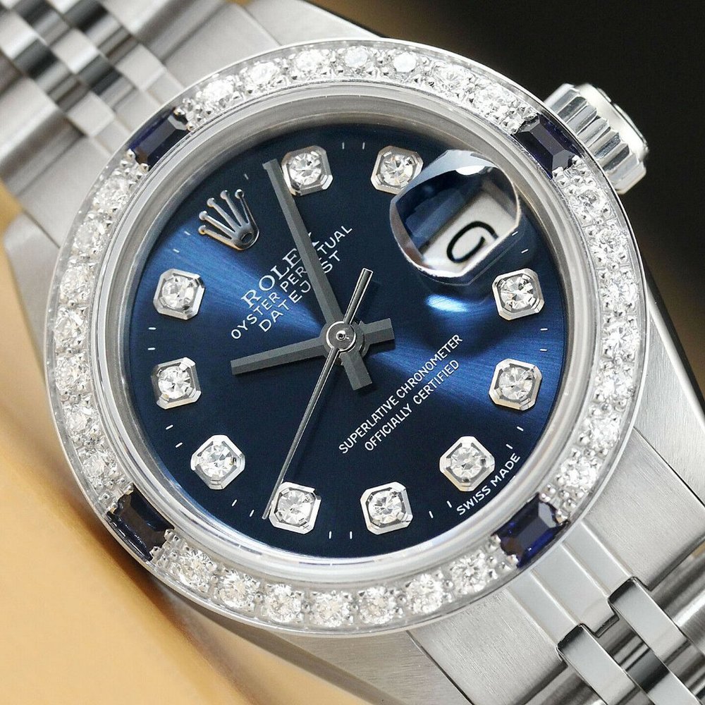 Sale! Rolex Sapphire Diamond 18k Ladies Watch